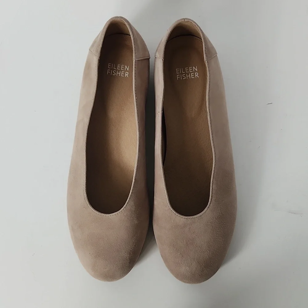 Eileen Fisher Women's Una 2 Flat Earth Nubuck Ballet Flats Size 9 NWOT - Picture 2 of 11